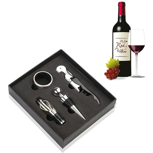  Kovinski 4 delni set odpirača za vino + dodatki za nalivanje in zapiranje Cene