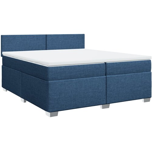 VidaXL Krevet s oprugama i madracem plavi 200 x 200 cm od tkanine Slike