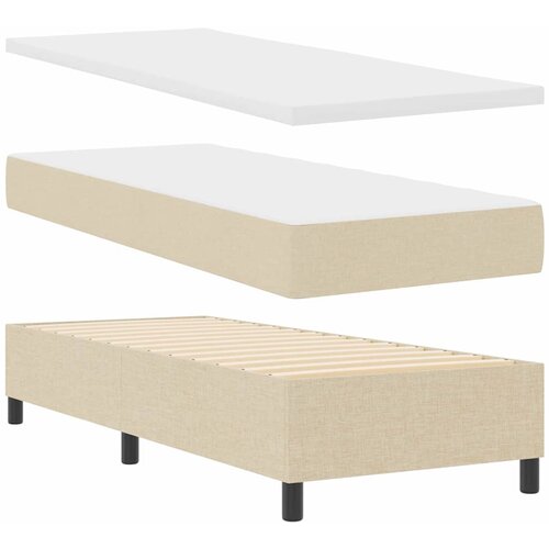  Krevet s opruga kutije s jastukom Krema 80 x 200 cm tkanina Slike