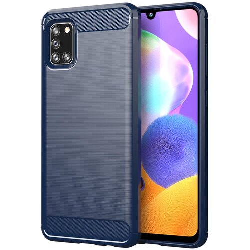Cadorabo Ohi&amp;scaron;je, združljiv s Samsungom v bru&amp;scaron;enem modrem - za&amp;scaron;čitnem pokrovu, narejen iz fleksibilnega silikona TPU v videzu iz nerjavečega jekla ogljika, (20586268) Slike