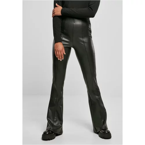 UC Ladies Ladies Synthetic Leather Flared Pants black