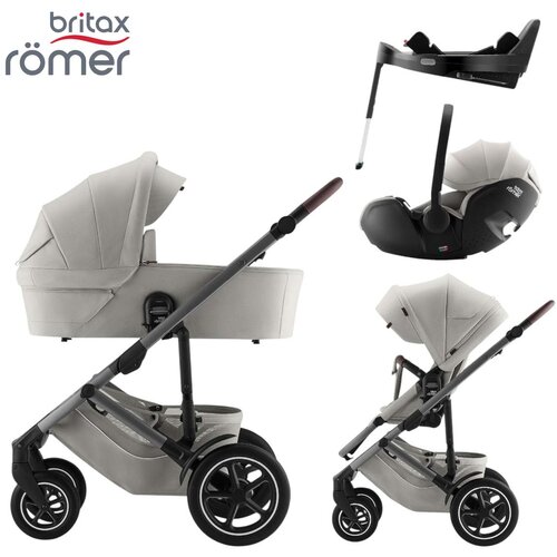 Britax Romer otro&scaron;ki voziček 4v1 smile&trade; 5z lux linen grey + baby-safe&trade; pro + isofix baza vario&trade; 5z Cene