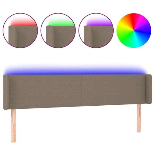 vidaXL LED posteljno vzglavje taupe 203x16x78/88 cm blago Cene