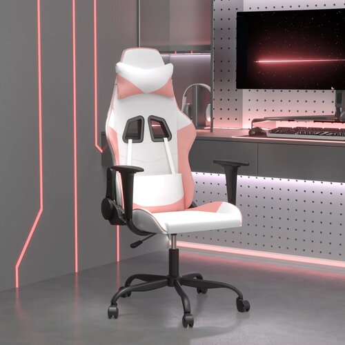 The Living Store Masažni gaming stol Bela in roza umetno usnje - Gaming Stol, (21625042) Cene