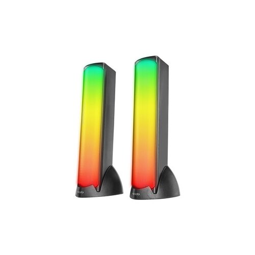 Mikado Zvučnici 2.0 gaming MD-183 2.0 3W*2 Bluetooth Black RGB illuminated USB 3.5mm USB 5V 5V speaker speaker, 40234 Slike