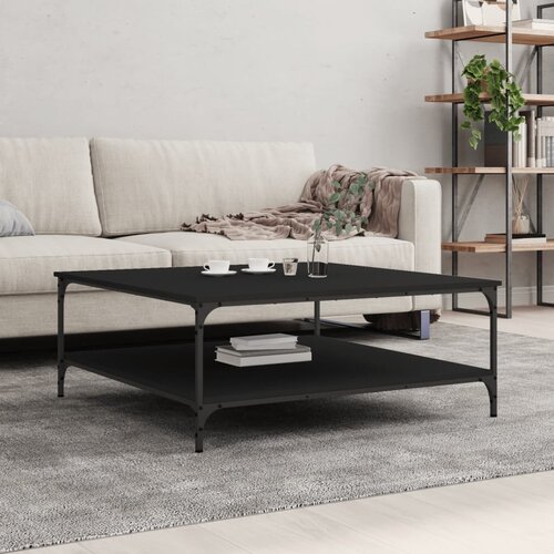 VidaXL Klubska mizica črno 100x100x40 cm inženirski les Slike