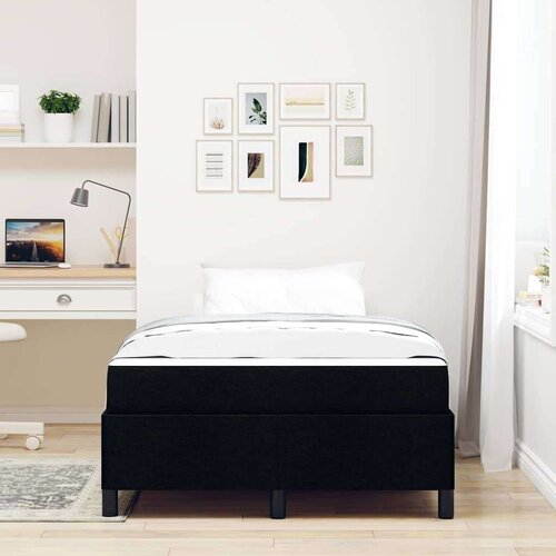 VidaXL Krevet s opruga kutije Crna, Crna 120 x 200 cm Slike