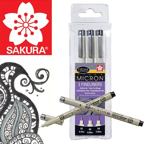  Set flomastrov za tehnično risanje SAKURA Pigma Micron / 3 delni Cene