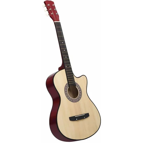 vidaXL Akustična gitara Western s prorezom i 6 žica 38 " od drva lipe
