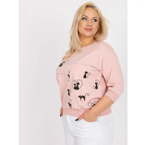 Fashion Hunters Dusty pink plus size blouse in Margeret cotton