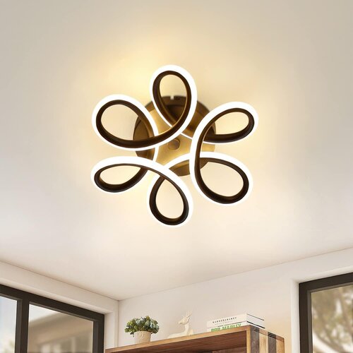 Nettlife LED stropna svetilka črna 17W 3000K moderna svetilka za hodnik toplo bela geometrijski dizajn kovinska za hodnik vhod spalnica kuhinja, (22111307) Cene