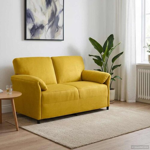 SOFA za dvije osobe Žuta 158 x 83 x 95 cm Baršun Cene