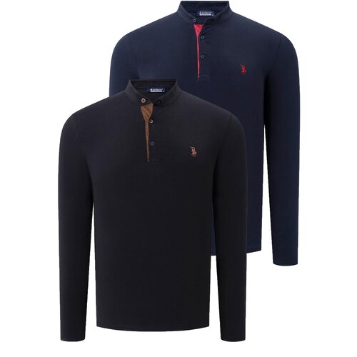 Dewberry DUO SET V4009 MENS SWEATSHIRT-BLACK-NAVY BLUE Cene