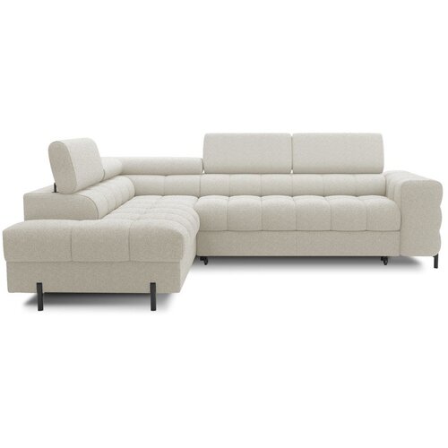 ELTAP Krem sklopiva/s prostorom za odlaganje kutna garnitura od bouclé tkanine (s lijevim kutom/u obliku slova L) Ferucce – Cijene