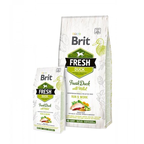 Brit Fresh Duck with Millet Adult Run & Work - hrana sa svežom pačetinom za aktivne pse (2,5kg, 12kg) 12kg Cene