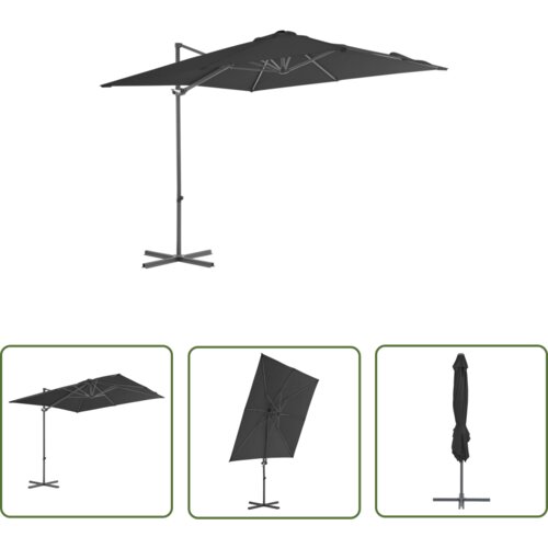  The Living Store Previsni senčnik z jeklenim drogom 250x250 cm antracit - Previsni Senčnik, (21742327) Cene