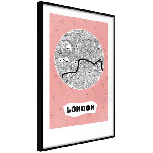  Poster - City map: London (Pink) 20x30 Slike