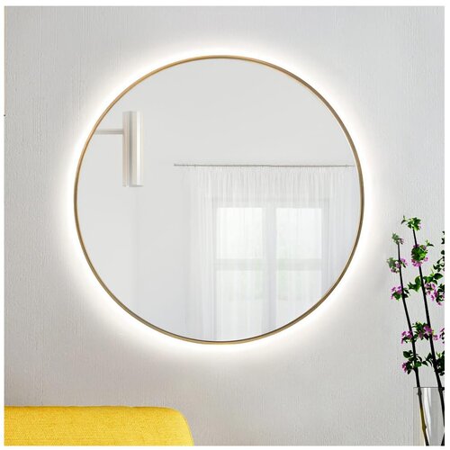  Baltica Design - LED ogledalo BRIGHT sa pozadinskim osvetljenjem, 15W/230V, 4500K, prečnika 80 cm, IP65, zlatna Cene