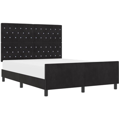 VidaXL Crni Bar&amp;scaron;unasti Krevet Okvir 140x200 cm Slike
