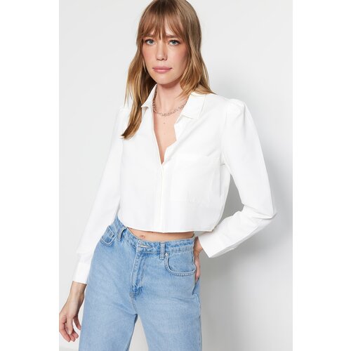 Trendyol Ecru Embroidered Shirt Slike