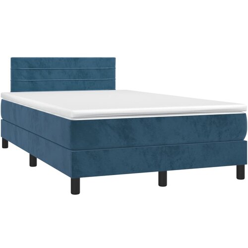 vidaXL Box spring postelja z vzmetnico temno moder 120x190 cm žamet, (21128815) Cene