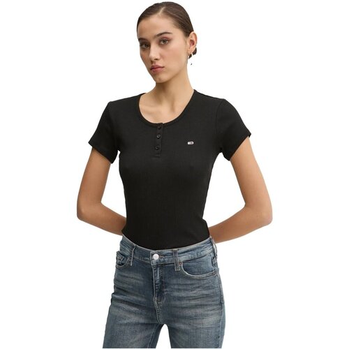 Tommy Jeans Majice &amp;amp; Polo majice DW0DW19502 Črna Slike