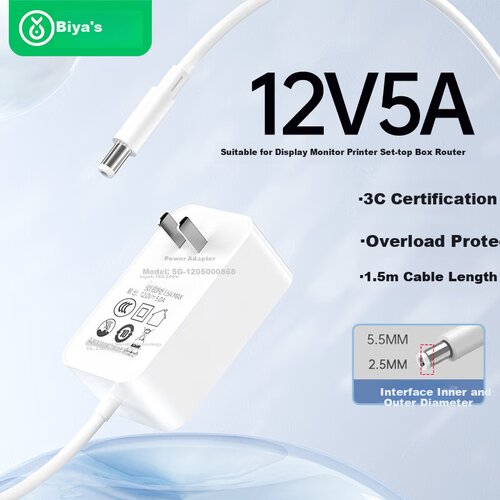  Biaze Adapter za napajanje, 12V, 5A Slike