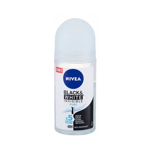 Nivea Black & White Invisible Pure 48h antiperspirant roll-on 50 ml za ženske