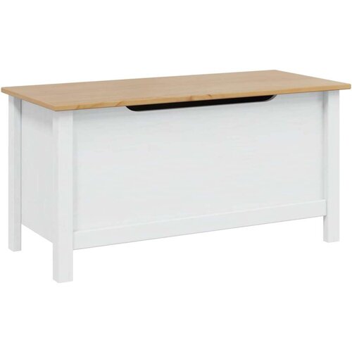  Kutija za spremanje Bijela i medeno smeđa 90 x 40 x 45 cm - Bijela i medeno smeđa Slike