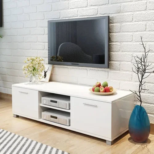 vidaXL TV omarica visok sijaj bela 120x40,5x35 cm, (20621040)