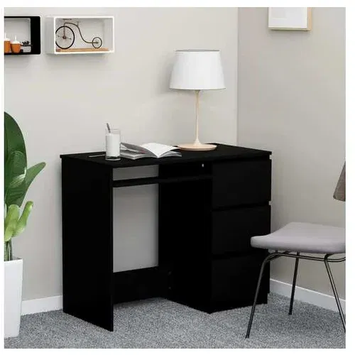  Pisalna miza črna 90x45x76 cm iverna plošča