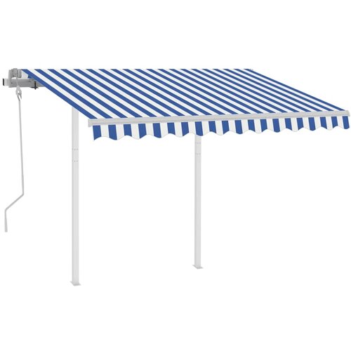 Maison Chic Ročno zložljiva tenda - Senčniki s stebrički 3x2,5 m modra in bela, (22038379) Slike