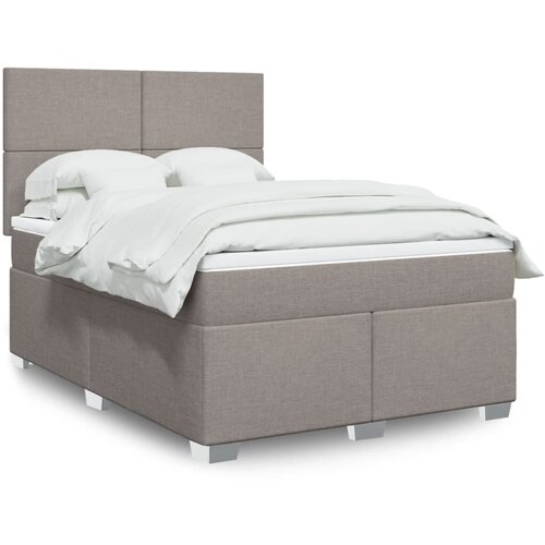 vidaXL Box spring postelja z vzmetnico taupe 160x200 cm blago, (21319900) Cene