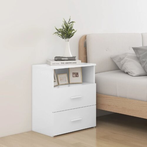 vidaXL Nočna omarica 2 kosa bela 50x32x60 cm Cene