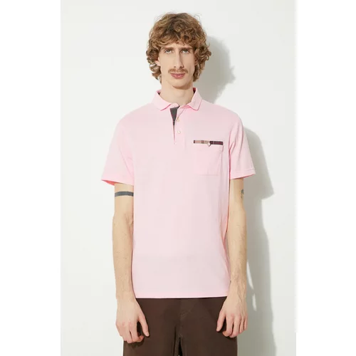 Barbour Pamučna polo majica Corpatch Polo boja: ružičasta, bez uzorka, MML1071