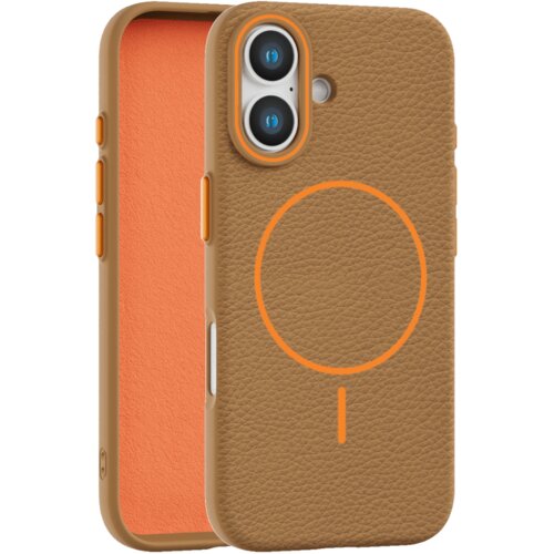  leather grip magsafe maska za iphone 16 plus - narandžasta Cene