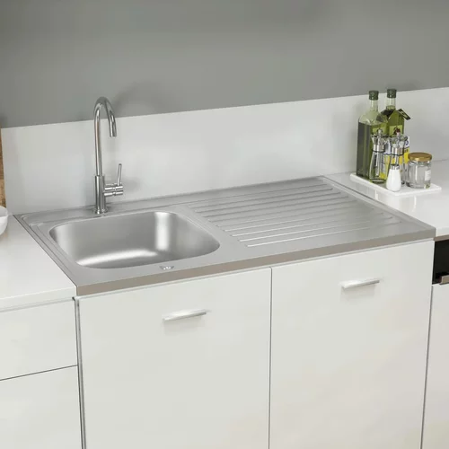 vidaXL Kuhinjski sudoper srebrni 1000x600x155 mm od nehrđajućeg čelika