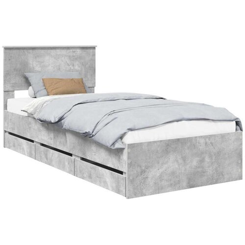  Okvir za krevet s ladicama Betonski sivi 90 x 200 cm - Beton siva 90 x 200 cm Slike