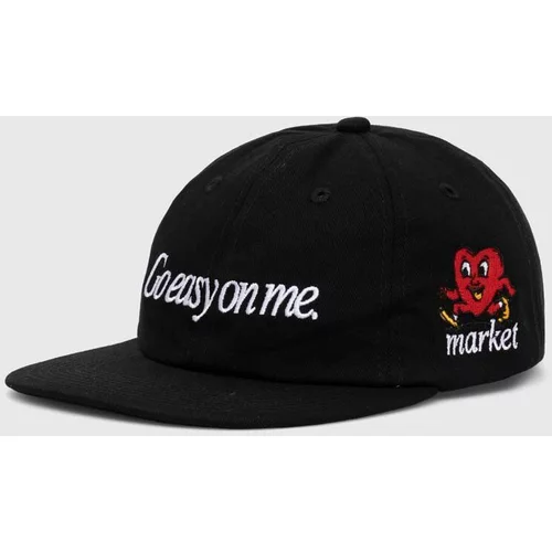 Market Pamučna kapa sa šiltom Fragile 6 Panel Hat boja: crna, s aplikacijom, 390000438