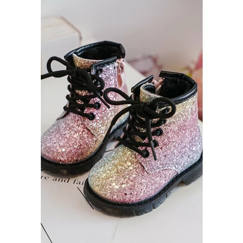 Kesi Children's glittering insulated boots with zipper Multicolor Saussa
