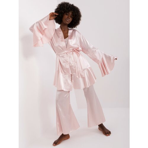 Fashion Hunters Light pink three-piece pajamas with trousers Cene