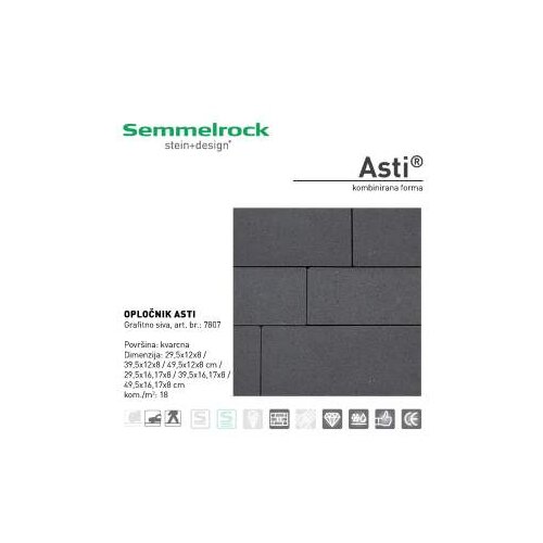 Semmelrock ASTI KOMBI 8 GRAFITNO SIVA -7807 Slike