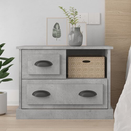 The Living Store Nočna omarica betonsko siva 60x39x45 cm - Nočna Omarica, (21433750) Slike
