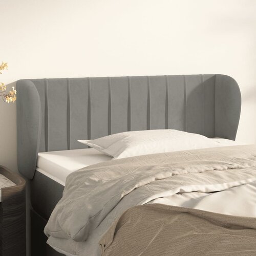 VidaXL Uzglavlje s u&amp;scaron;ima svjetlosivo 83x23x78/88 cm bar&amp;scaron;unasto Slike