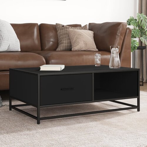 vidaXL Stolić za kavu crni 90 x 57 x 35 cm konstruirano drvo i metal Cijene