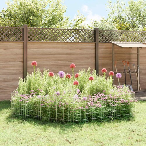  Ograda za vrt s kolčićima 24 pcs 35 x 50 cm Mesh Srebrna Slike