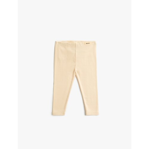 Koton Ribbed Basic Leggings Label Detailed Elastic Waist Slike