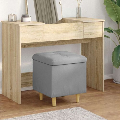  Otoman s pohranom Svijetlo siva 40 x 40 x 45 cm tkanina - Svjetlosiva 40 cm tkanina Cijene