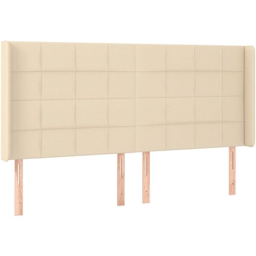Maison Chic vzglavna omarica - nočna omarica - posteljna omarica z u&amp;scaron;esi krem 183x16x118/128 cm blago, (21711894) Slike