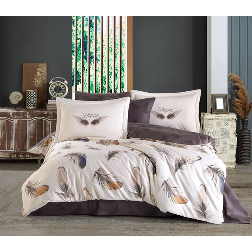  Paradise - cream creampurple exclusive satin double quilt cover set Cene